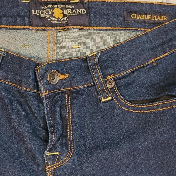 Lucky Charlie Flare Blue Jeans Size 7.. Beautiful used women's denim - Picture 2 of 8